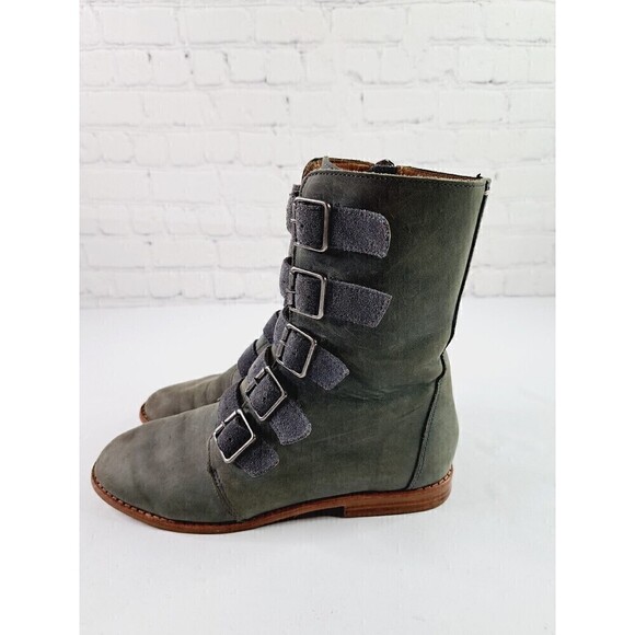 Olukai~ Elima Green Suede Ankle Boots~ Buckle~ Excellent~ Women’s Size 7 - Picture 3 of 7